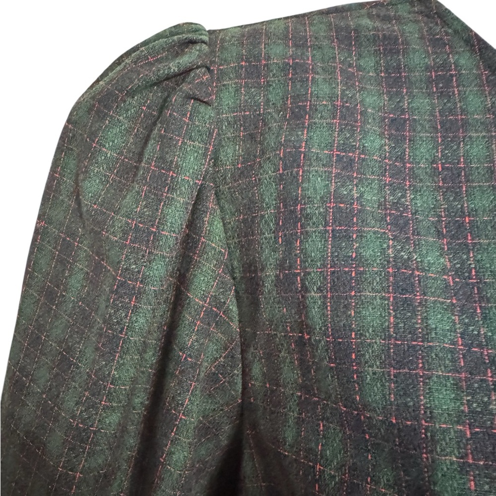 NWT She + Sky Green Plaid Blouse #FALL2025   MEDIUM/LARGE   #@ - Picture 3 of 11